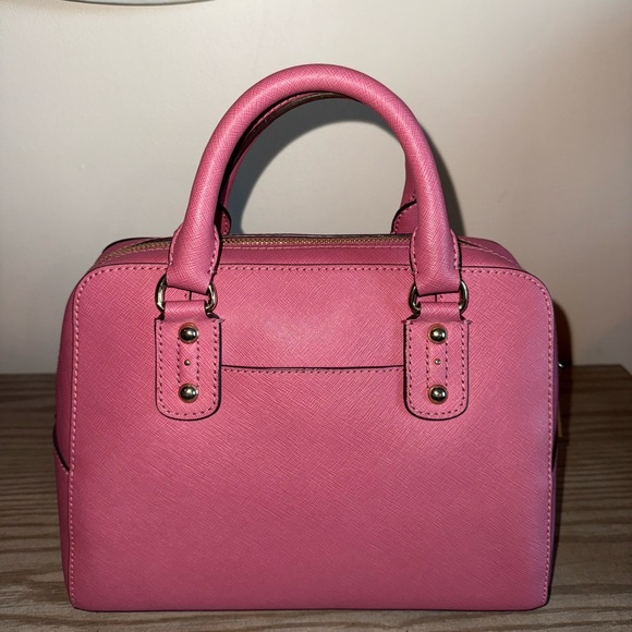 Michael Kors Pink Saffiano Leather Top Handle Bag with Charm - Picture 6 of 13